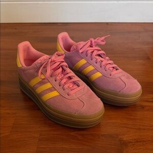 Adidas Womens Gazelle Bold - Pink and Yellow